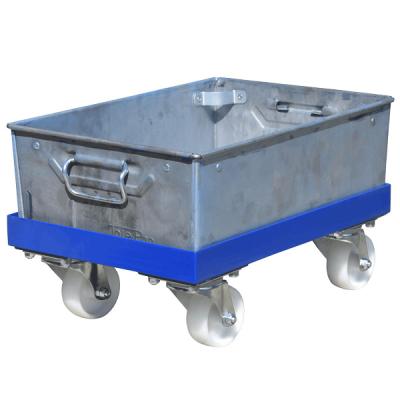 China Mobile Industrial Steel Box Cart/Dolly With Handle For Heavy Duty 305x305mm Tote Pan, 310Lx310Wx195mmH, Powder Coated, Blue for sale