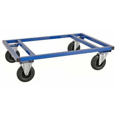 China Motors Industrial Heavy Duty Steel Pallet Trolley, Fitting For Euro Pallet 120x100cm, 800kg Capacity, Blue Pipe for sale