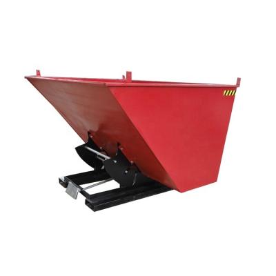 China 70 Degree Heat Resistant Self-Dumping Steel Hopper with Bumper Release, Red Paint, 1/2 Cube Yard, 2,000lb Capacity for sale