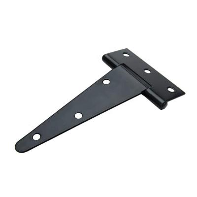 China Modern T-Strap Barn Door Hinges Heavy Duty Black Cast Iron Door Strap Hinges Rustproof Door Strap Hinges Cast Iron (5inch, 6 PCS) for sale