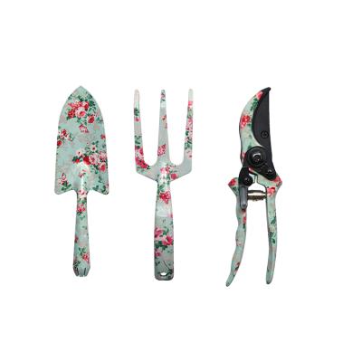 China Garden Scissors Rose Print Pruning Tools Shovel Fork Garden Hand Tools Manufacturers for sale