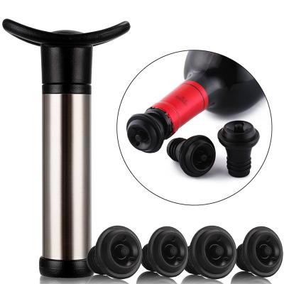 China Viable Black Wine Bottle Vacuum Stopper Vacuum Pump Wine Stoppers for sale