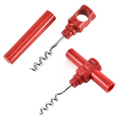 China Viable creative plastic color pen holder bottle opener steel and T shape champagne friend corkscrew for waiters for sale