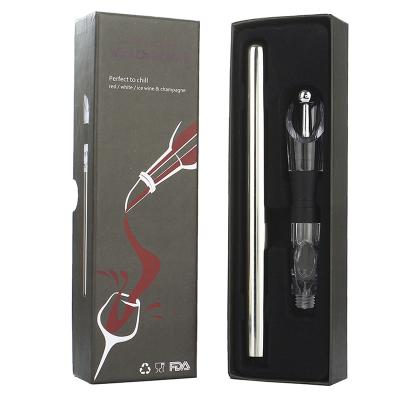 China Cooling Drinks Custom Stainless Steel Wine Fridge Stick With Stopper With Color Box for sale