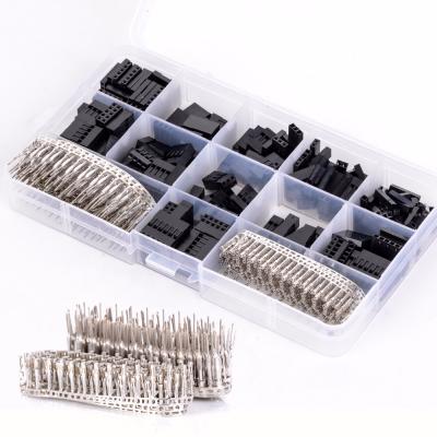 China 2.54mm Connector, Dupont Cable Jumper Wire Pin Header Housing Kit, 620Pcs Dupont Crimp Pins+Female Pin Terminal Connector 2.54mm Dupont Male Connector for sale