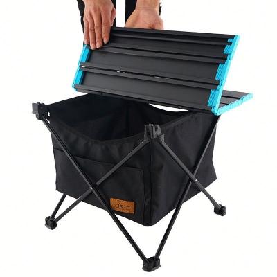 China Folding and Lightweight 7075 Aluminum Folding Tables Chairs Portable Picnic Lightweight Rising Folding Table with Storage Bag for sale