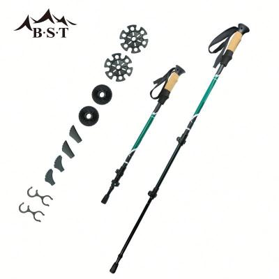 China Ningbo Bunsen Travel-Z Durable Aluminum Alloy Walking Folding Hiking Trekking Pole Foldable Pole for sale