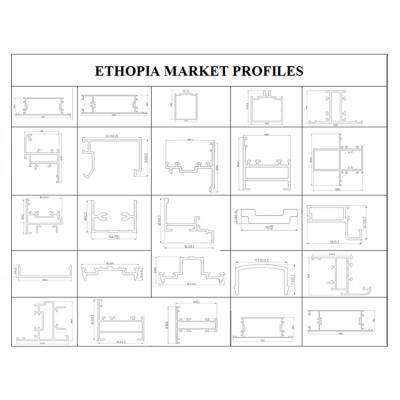 China door & Ethiopia Market Aluminum Window Profiles for sale