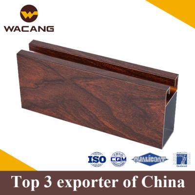 China Curtain Wall Wood Color Aluminum Profile for sale