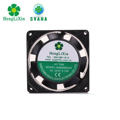 China High Quality Factory 80*80*25mm Metal Fan 220V Cooling AC Axial Fan for sale