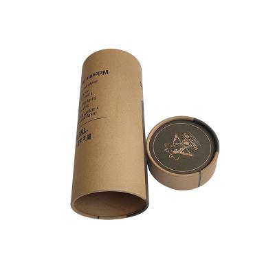 China Handmade Wholesale Cardboard Cylinder Wrapping Paper Gift Packaging Luxury Round Kraft Paper Tube Lid Box With Custom Logo for sale