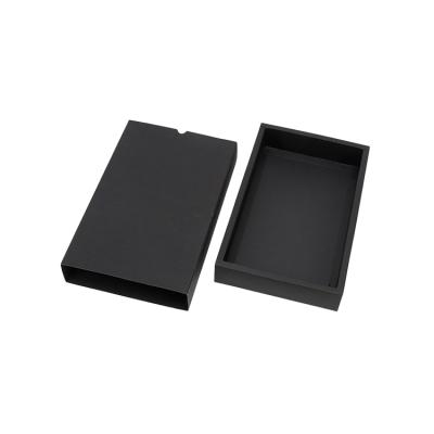 China Handmade Wholesale Black Cardboard Drawer Box Paper Packaging Box Slide Drawer Necklace Jewelry With Logo for sale