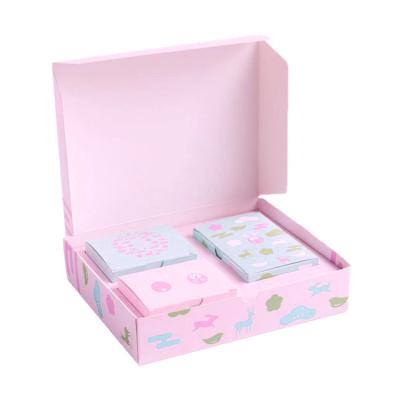 China Handmade Cute Infant Pink Baptism Packaging Soft Candy Folding Gift Paper Box Boxes Custom Logo for sale