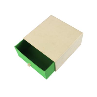 China Gift Drawer Girls Cardboard Earring Jewelry Handmade Eco Friendly Packaging Paper Green White Gift Box With Gold Pull Buckle for sale