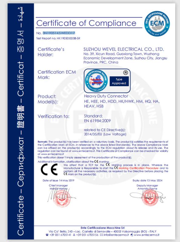 CE - Suzhou Weifu Electric Co., Ltd.