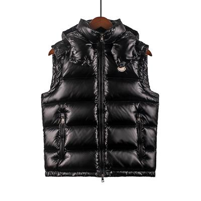 China Winter Wholesale Fashion Warm White Moncleres Duck Down Hooded Women Breathable Vest Coat for sale