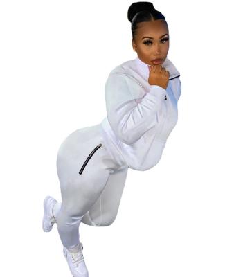 China Wholesale Breathable Winter Joggers Set Zipper Two Piece Pockets Casual Hoodies Women's Sets For Autumn for sale