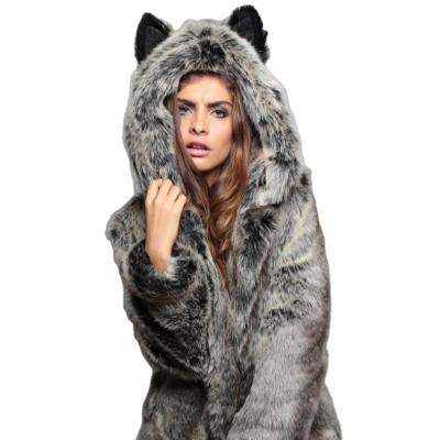 China Wholesale New Fur Hooded Collar Breathable Mid - Long Imitation Mickeys Hat Women Faux Fur Coats for sale