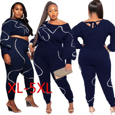 China Most Sustainable Sizes Apparel Manufacturer Women's Apparel Foam Bead Loose Knit Fashion Family Party Two Piece Suit for sale