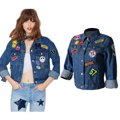 China 2021 Custom Autumn Vintage Outerwear Collar Cotton Casual Denim Women's Long Sleeve Breathable Jackets for sale