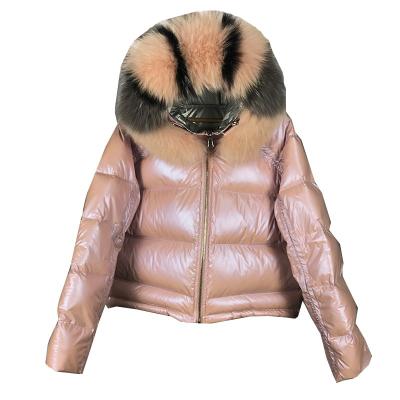 China 2020 Wholesale Ladies Breathable Down Short Jacket Stripper Hood Women's Parka Bubble Coat Winter Reversible Coat Fur Collar Coats for sale