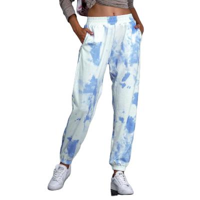 China Wholesale Breathable Elastic Jogger Tie Dye Women's Waist Casual Women Pleated Harem Pants Spring Summer Slim Pants for sale