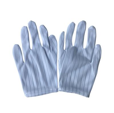 China Anti-Static Stripe Dotted Cleanroom Anti-Slip ESD Dust Proof Anti-Static Gloves for sale