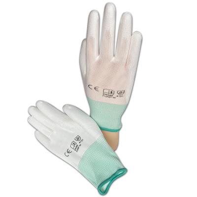 China Safety Protection Competitive Price Anti-dust White Color PU Palmfit Coated Glove For Work Work for sale