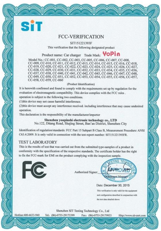 FCC - Shenzhen Youpinshi Electronic Technology Co., Ltd.