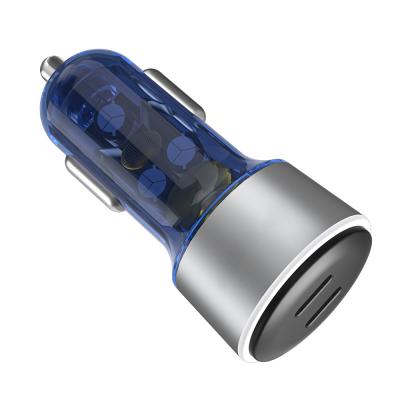 China SMART DUAL PD 3.0 20W Dual Port PD PORT 3.0 Dual Port USB C Car Charger Adapter 40W PPS Type C Car Charger Super Fast Charger With Translucent Shell for sale