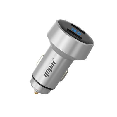 China Hot Product 5v 4a New Trend 2019 Mobile Phone Tablet MP3 GPS Metal Dual USB Car Charger With Voltmeter,High Quality Smart Led Voltage Display Car Charger for sale