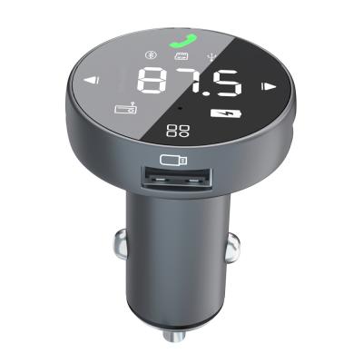 China Answer the phone with a Bluetooth 5.0 Dual USB Type Aux Car Modulator FM Transmitter Touch. Hands Free C Car Charger MP3 Player Adapter 30W Radio Transmitter for sale