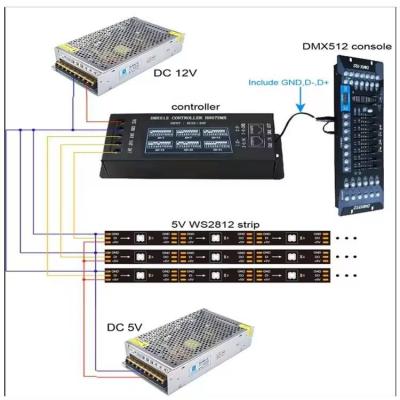 China H807DMX 12V DMX512-console WS2811 TM1812 P943 P943S P9411 P9412 P9883 TM1804 TM1809 UCS1903 UCS1909-controller Te koop