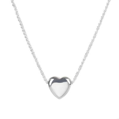 China Trendy Fashion Valentine Jewelry Necklace Europe and America silver and 925 brass small heart shape women necklace jewelry pendant gift for sale