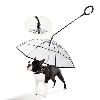 China Durable Adjustable Dog Leash With Clear Umbrella For Rain Snow Protection Keeps Pet Dry Comfortable In Rain Dog Snowfall Supplies for sale