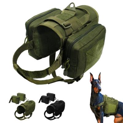 China Wholesale K9 Military Training Dog Vest Pet Backpack Fashion Tactical Dog Harness With Detachable Pockets for sale