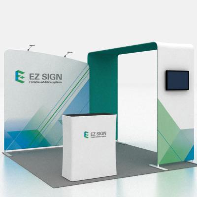 China Portable Tension Fabric Booth Exbihition Advertising Promotion Trade Show 10x10 Cover Exhibition Booth Graphic Partition Walls for sale