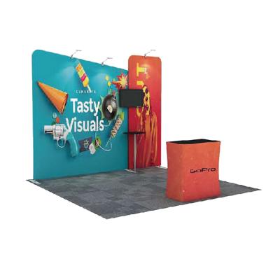 China Exbihition Advertising Promotion 10x10ft Pillow Case Backdrop Stand Trade Show Booth 3x3 Frame Tension Fabric Aluminum Display Booth for sale