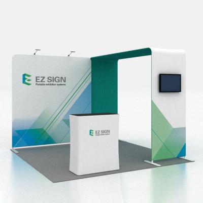 China Booth exhibition advertising promotion 3*3 pillow case trade show booth standard tension fabric backdrop stand exhibition booth for sale