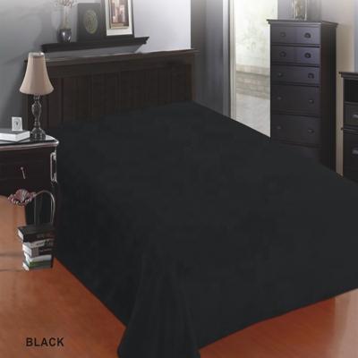 China Solid Color High Quality 280gsm Flannel Throw Blanket Super Soft Cheap Wholesale Black Fleece for sale