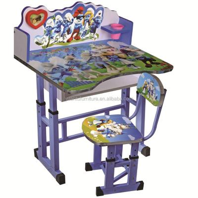 China High quality metal and cheap kids writing study table chair set for sale