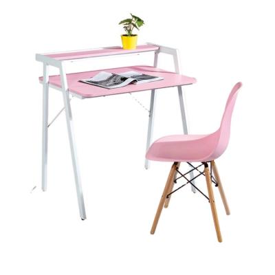 China With Shelf New Style Ergonomic Modern Adjustable Student Kids Pink Study Desk Computer Table for sale