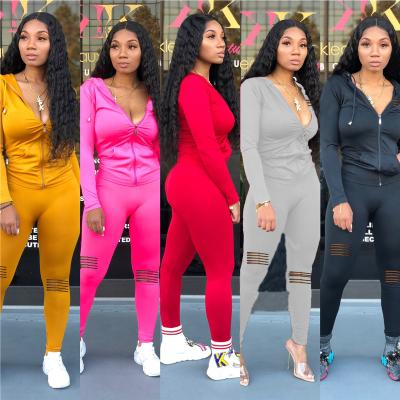 China High Quality Multi Color QUICK DRY 2 Piece Plain Sportswear Hoodie Women Jogging Suit Women's Sportswear Suit for sale