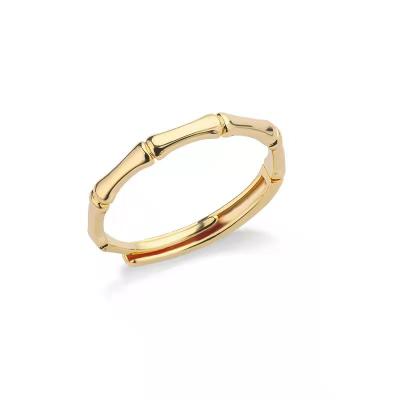 China Gold Plating Simple Adjustable Real Bamboo Rings Fashion Fashion Irregular Rings for sale