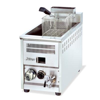 China GF71A Stainless Steel Outdoor Commercial Professional Kitchen Restaurant Gas Powered Deep Fryer with Temperature Control for sale