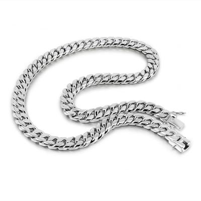 China Wholesale Classic Cuban Style Cuban Style Chain 925 Jewelry 12mm Chain Necklace 14K 18K 24K Miami Stain Fashion Miami Weight Exquisite Gift for sale