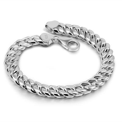 China Wholesale Hiphop Spot Fashion Jewelry Men Women 8mm 925 Cuban Lobster Loop Chain Miami Bracelet 14k 18k 24k High Quality Jewelry for sale