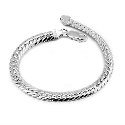 China Wholesale Men's CLASSIC Stain Fashion Women's 6mm Jewelry 925 Snake Bone Bracelet 14k 18k 24k Gold Chain High Quality Hip Hop Party Gift for sale