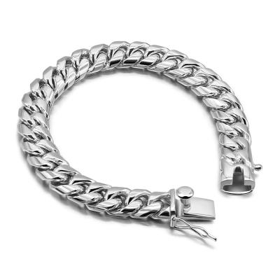 China Wholesale Hiphop Spot Fashion Jewelry Men Women 10mm 925 Cuban Chain Party Gift HipHop Bracelet 14k 18k 24k High Quality Miami Jewelry for sale