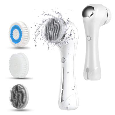 China New Sale 2-In-1 Moisturizer Double Head EMS Face Massager Hot Silicone Electric Facial Massager Cleaning Brush for sale